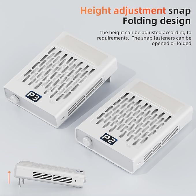 Nail Dust Collector, Professional Brushless Turbo 5 Speed Dust Collector Powerful Duster Machine Tool for Acrylic Nail Polishing