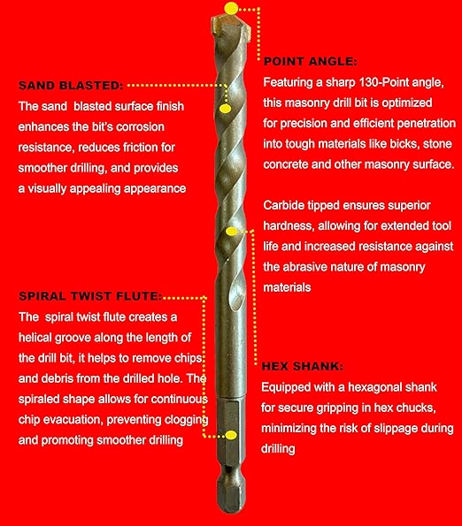 27Pcs Set Masonry Drill Bit HSS Titanium Coated Drill Bit and Screwdriver Bits Drill Metal Steel Mason Concrete Stone