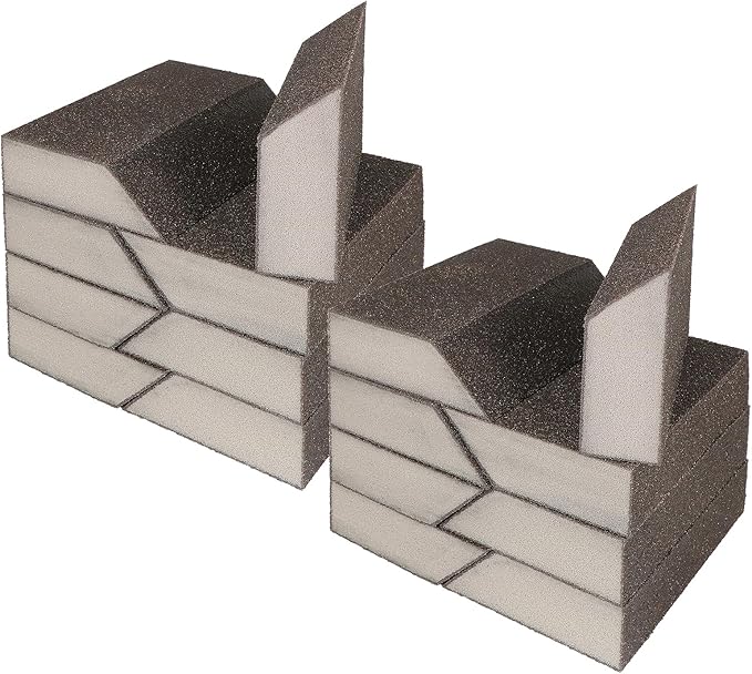 60 Grit Angled Sanding Blocks, Jamiikury Coarse Sand Block Washable and Reusable, Wet & Dry Sandpaper Block for Wood Metal Drywall and Furniture Paint - Pack of 16