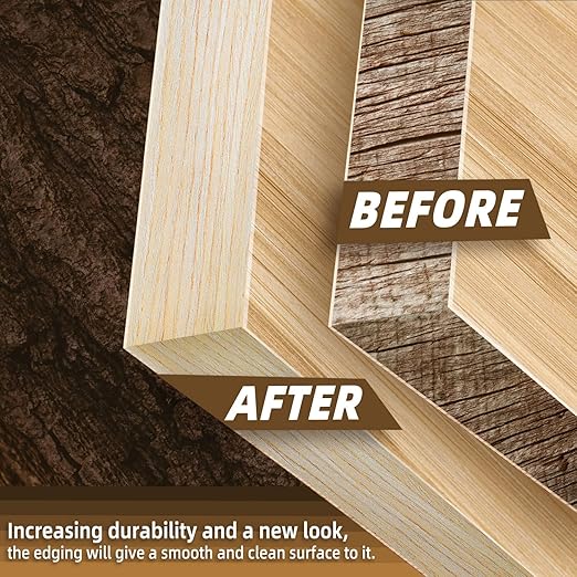 GSCIT Club Oak Edge Banding, 1 inch x 100ft roll of Veneer Edge Banding Preglued Flexible, Wood Tape Banding for Repair Furniture