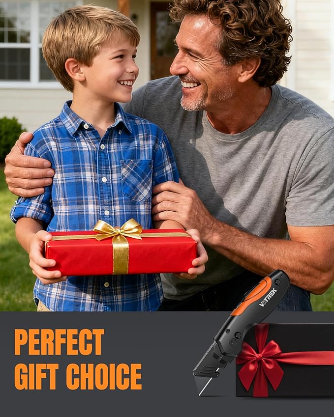 【4-in-1】 Multitool Folding Utility Knife Box Cutter, Navajas para Trabajo, Quick-Change Knife, 【Belt Clip】【Blade Storage】, Gifts for Fathers Dad Papa, Extra 10 SK5 Blades Included