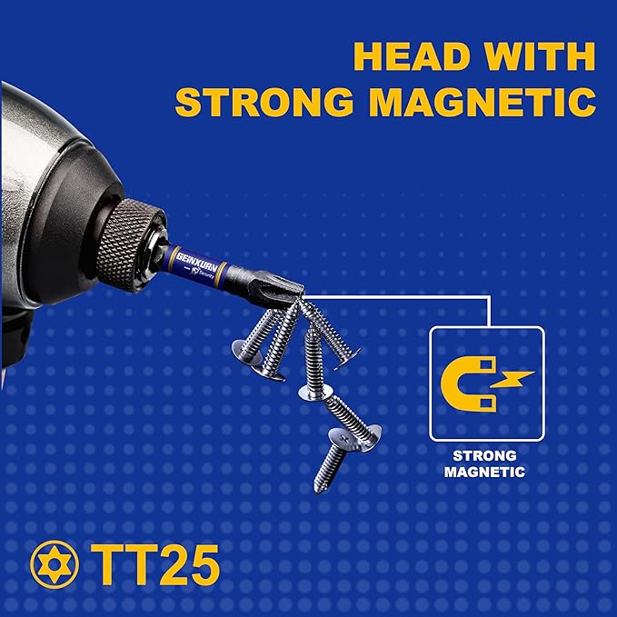 Impact Security Torx Screwdriver Bits Set,22 Pcs Magnetic (T7-T40) S2 Steel Multi Hollow Star Insert Power Bit Tips with Bit holder and Storage Organizer