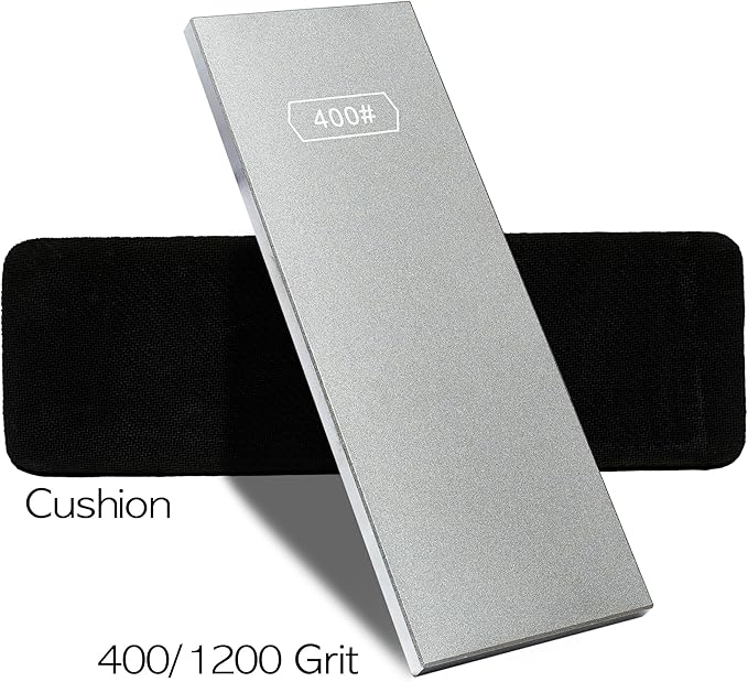 Double-sided Diamond Sharpening Stone Set ??Coarse 400 & Fine 1200 Grit ??Durable & Rust-Proof with Sharpening Stone Holder and Angle Guide(8 x 3 Inch)