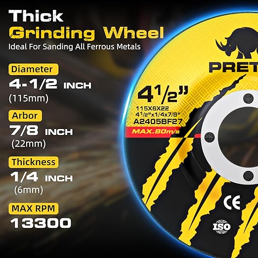 26 Packs Angle Grinder Cutting Flap Grinding Disc Wheel 4 1/2in Inches - 20 Packs 4.5"x1/4"x7/8" Cut off Wheels,3 Packs 4.5"x7/8" 60 Grit Flap Discs, 3 Packs 4.5"x1/25"x7/8" Grinding Wheels