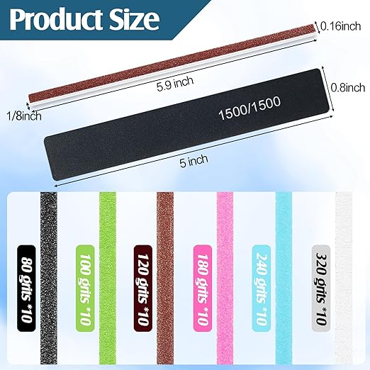 Honoson 70 Pcs Sanding Sticks Polishing Sticks Fine Sanding Twig Coded Abrasive Sand Twig for Plastic Model Assorted Metal and Wood Sand Tool Accessory for Craft(High Grits Rating,Simple)