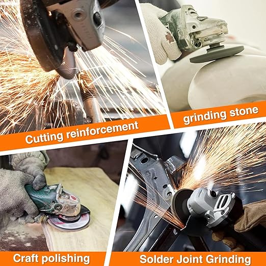 Grinding & Cutting Wheels 4 1/2 inch Set,Angle Grinder Wheel Set,Cut Off Wheels 8 PCS,Grinding Wheel,4.5??Flap Discs for Angle Grinder for Cutting Grinding 8+1+1 PC