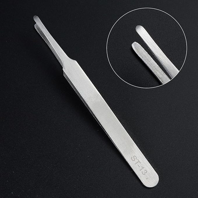Precision Tweezers Set,Upgraded Stainless Steel of Craft Tweezers - Extra Fine,Angled,Blunt Tips for Electronics,Hobby, Industrial,Laboratory Work,Jewelry-Making,Model,Cooking