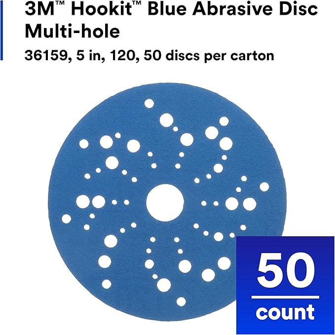 3M Hookit Blue Abrasive Disc Multihole 36159 (4PK)