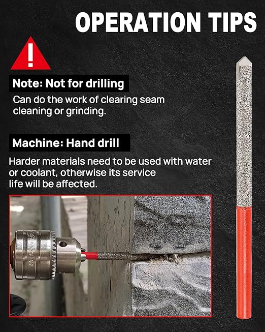 DT-DIATOOL Diamond Mortar Raking Bit - Tuck Pointing Bit with Carbide Tipped for Granite Marble Concrete Masonry Stone Removals Vacuum Brazed Bit (7.2 * 74mm)*2