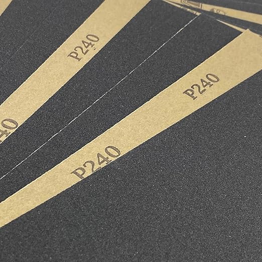 240 Grit Wet Dry Sandpaper, 9 x 11 Inch Sanding Sheets, 10PCS Premium Silicon Carbide Sand Paper for Wood Metal Ceramic or Auto Polishing and Scratches Removing