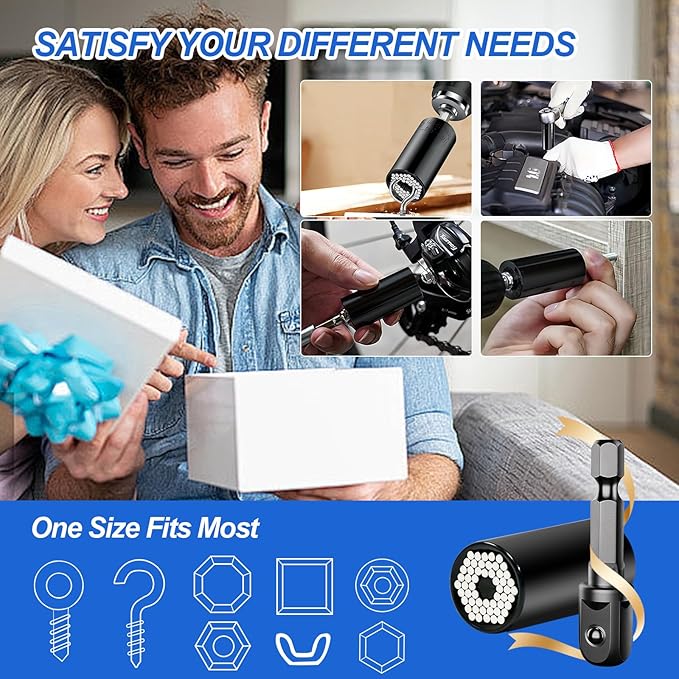 Christmas Stocking Stuffers Gifts for Adults Men Dad, Super Universal Socket Tools White Elephant Christmas Gifts for Who Have Everything Dad Boyfriend Husband Tools for Cool Gadgets