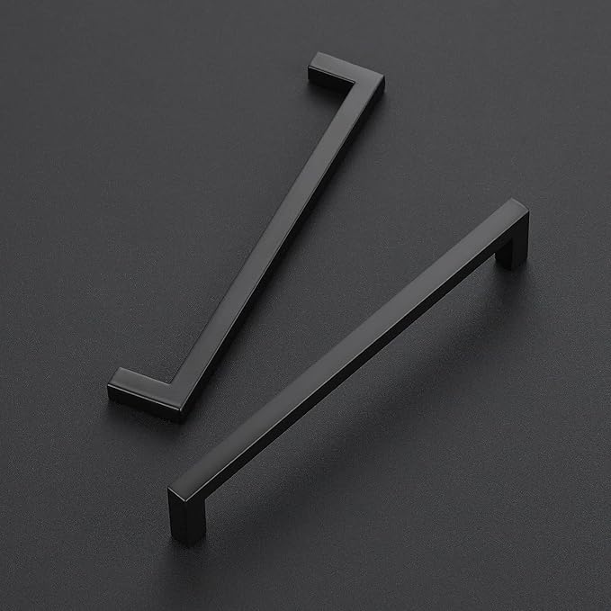 Ravinte 25-Pack Black Matte Slim Square Bar Drawer Handles - 6-1/4in Center to Center Kitchen Cabinet Hardware