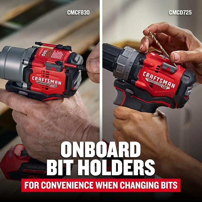 CRAFTSMAN 20V RP Cordless Drill Driver and Impact Driver, Brushless 2-Tool Power Tool Combo Kit, LED Work Light, Includes Battery and Charger (CMCK2530C2)