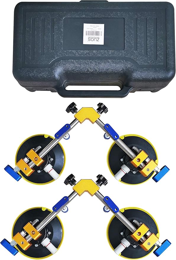 ZUOS Right Angle 90 Degree Countertop Seam Setter with 6" Suction Cup for Seam Joining & Leveling/Professional Countertop, granite竊?Stone, Marble Slab Installation. (2 PACK) (6" seam setter)
