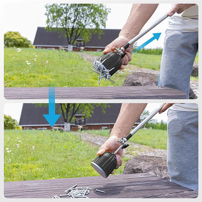 Magnetic Pickup Tool, 180째 Rotating Head, 10LB Heavy Duty Magnet Stick with Handle, Extendable Magnet Wand for Nails, Screws & Metal Objects, Strong Magnetic Tool for Mechanics & Home Use