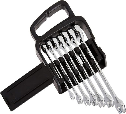 Amazon Basics Ratcheting Combination Wrench Set - Metric, 7-Piece