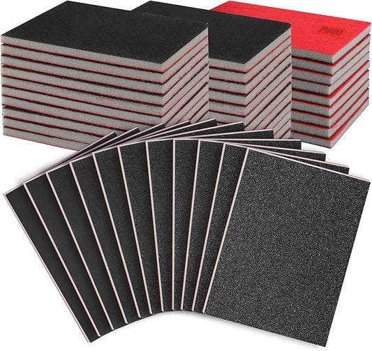 27 Pcs Sanding Sponge Pads 400 Grit, Wet Dry Washable Foam Sanding Block, Abrasive Sand Paper, Reusable Sanding Paper for Hand Sanders, Wood, Metal, Auto, Drywall, Furniture Polishing