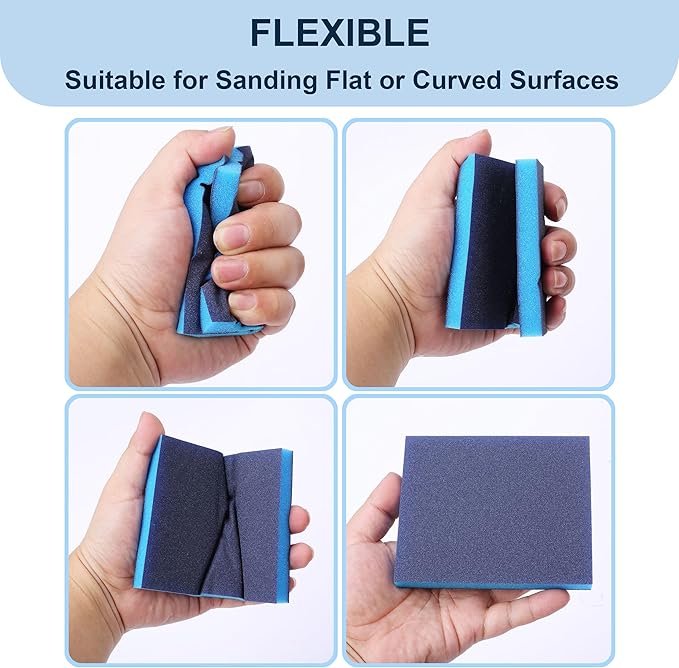Bates- Sanding Sponge, 12 Pack, 3.9?쓝4.7?? 80/100/120/180 Grit, Sanding Block, Sanding Paper Block, Sandpaper Sponge Block, Sanding Blocks for Wood, Sanding Sponges, Sand Block, Sanding Blocks Drywall
