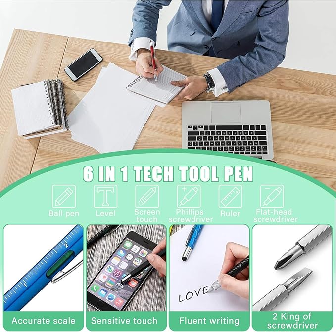 24 Pcs Mini Tape Measure Screwdriver Keychain Set ??Multitool with Credit Card Tool and Pen, Bulk Gifts for Adults, Christmas Party Favors, Men?셲 Survival and Tool Set ??Ideal for Fathers