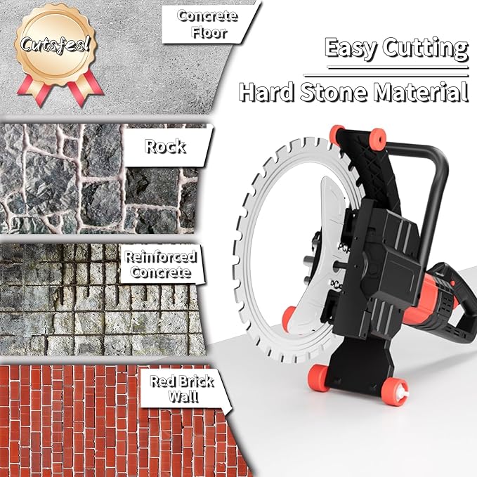 Ring Concrete Cutter Saw, Concrete Saw 20 Inch, 110V Pure Copper Motor with an Intelligent Water Pump for Reinforced Concrete, Ceramic Tiles, Red Brick Walls(110V,Depth of Cut 19.68nch)