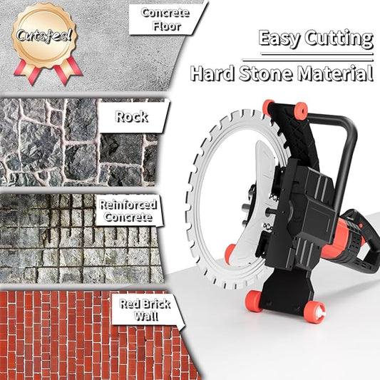 Ring Concrete Cutter Saw, Concrete Saw 20 Inch, 110V Pure Copper Motor with an Intelligent Water Pump for Reinforced Concrete, Ceramic Tiles, Red Brick Walls(110V,Depth of Cut 19.68nch)