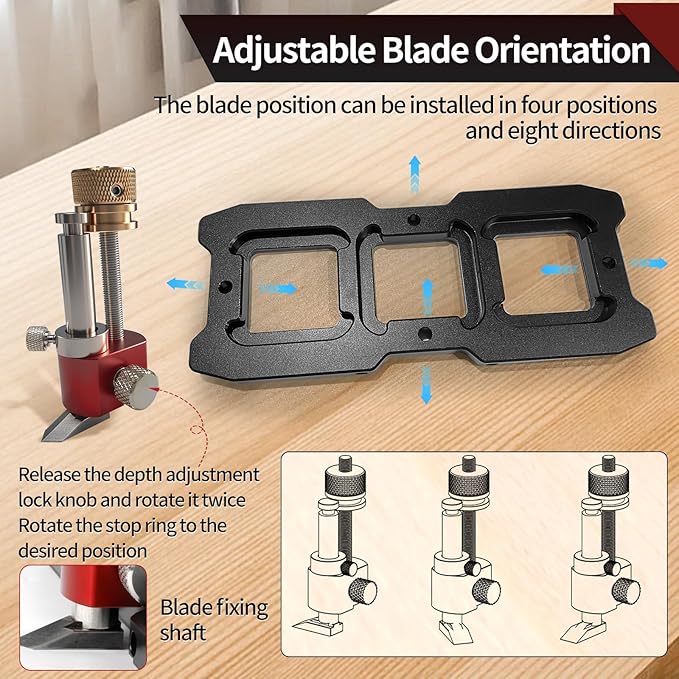 Router Plane, Precision Quick Adjust Depth Adjustment Handheld Planer Aluminum Alloy Woodworking Tool for Corner Tuning Cutting Dados Grooves Mortise DIY Carpentry