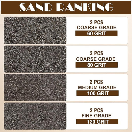 8pcs Angled Sanding Blocks Assortment Kit, Sponge Sand Block Washable and Reusable, Wet & Dry Sandpaper Block for Wood Metal Drywall and Furniture Paint - 60/80/100/120 Grit
