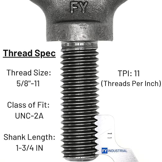 3 Pcs Lifting Shoulder Eye Bolts 5/8"-11 X 1-3/4"