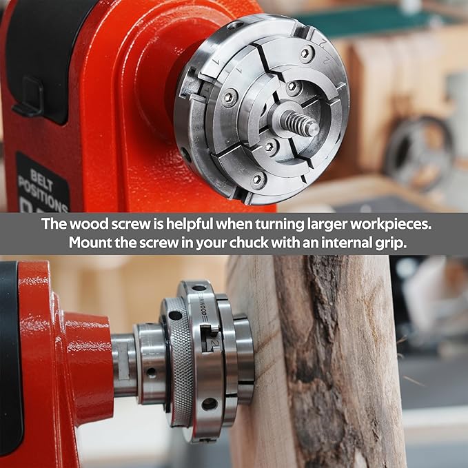 NCK-4M 4" 4 Jaw Mini Self-Centering Chuck, Thread 1"X8TPI, with NCK-3.75Z-DJDD Dovetail Jaws, Wood Screw, Two Nylon Washers, T Handle Allen