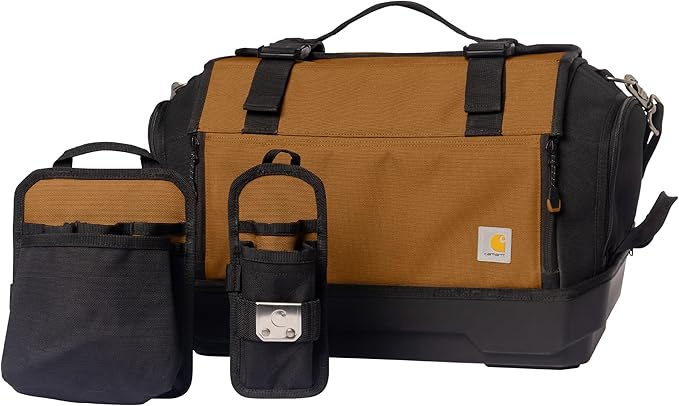 Carhartt Mens Station Tool Bag W/Adjustable Shoulder Straps, Durable, Water-Resistant Tool Organizer, Large Tool Bag