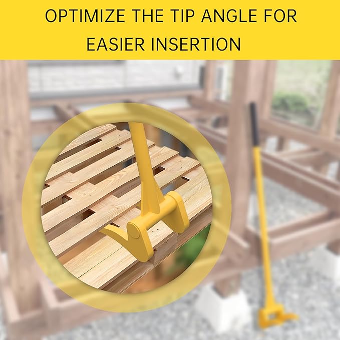 Upgrade ZOOKASEA Pallet Buster 50" with Handle, Heavy Duty Deck Board Removal Tool, Non-Slip Grip Wrecking Pry Bar, Multi-Purpose Breaker for Efficient Removal, Renovation and Construction, Yellow