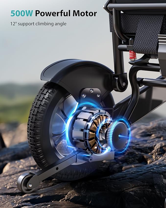 Goldseason 30 Mi Electric Wheelchairs for Adults & Seniors, 500W All Terrain Heavy Duty Mobility Wheelchair, 400 lbs Lightweight Foldable Power Motorized Wheelchair