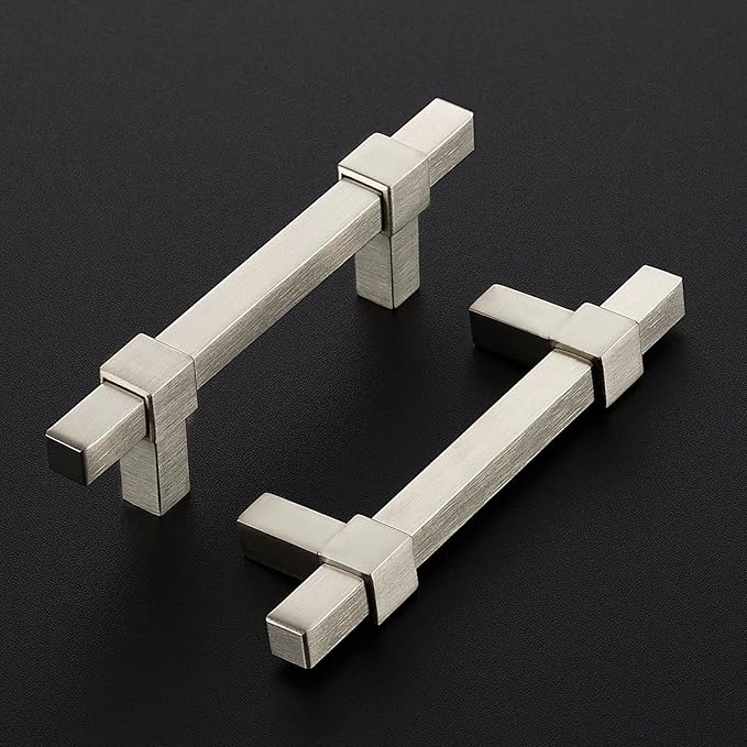 20 Pack Brushed Nickel Cabinet Handles - 3" Hole Center Cabinet Pulls Drawer Pulls Cabinet Hardware Kitchen Handles for Cabinets