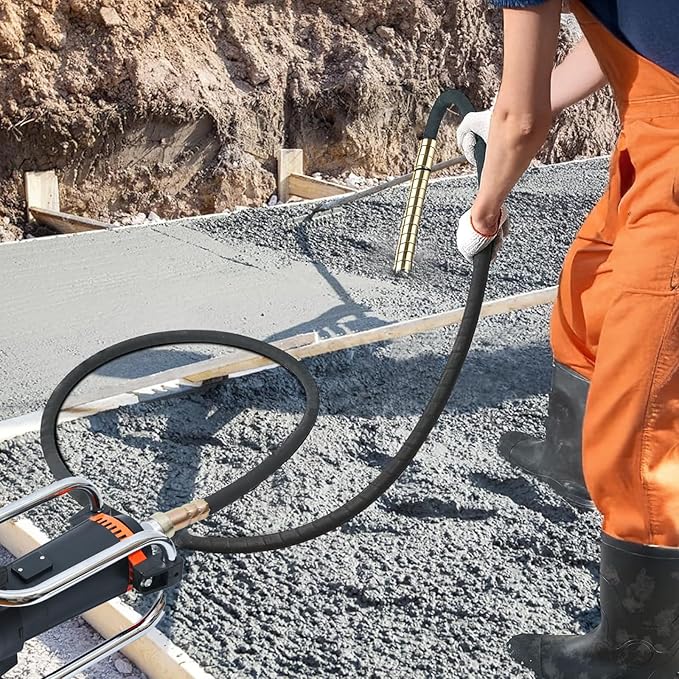 18FT Electric Vibrator Concrete Handheld,2HP 1700W 18000RPM Powerful Copper Motor Construction Insertion Cement Vibrator Remove Air Bubble,Mix Concrete with Flexible Shaft Long working area