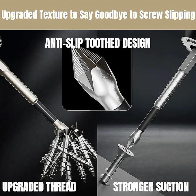 High Magnetic Screwdriver Drill Bit Set, 2025 New Anti Slip Magnetic Electric Screwdriver Set Alloy Steel for Impact Driver, Upgrade Strong Magnetic Durability Screwdriver Drill Bit Set(1Set)