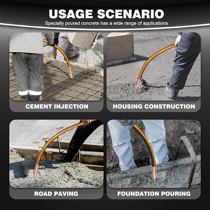 Electric Vibrator Concrete Handheld,2HP 1500W Powerful Copper Motor Construction Insertion Cement Vibrator Remove Air Bubble,Mix Concrete with Flexible Shaft Long working area 6.6 ft(2m)