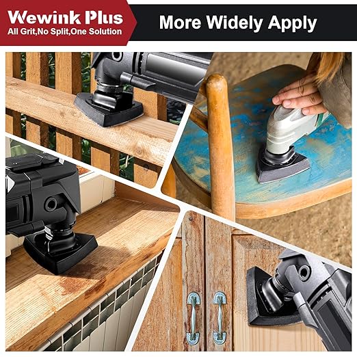 148Pcs Oscillating Tool Detail Sanding Pads Kit, 2 Finger & 2 Triangle Sanding Pads Multitool Sandpaper 60-400 Grit, Multi Tool Sanding Pad for Detail Wood Metal Plaster Finishing-Fit for Dewalt