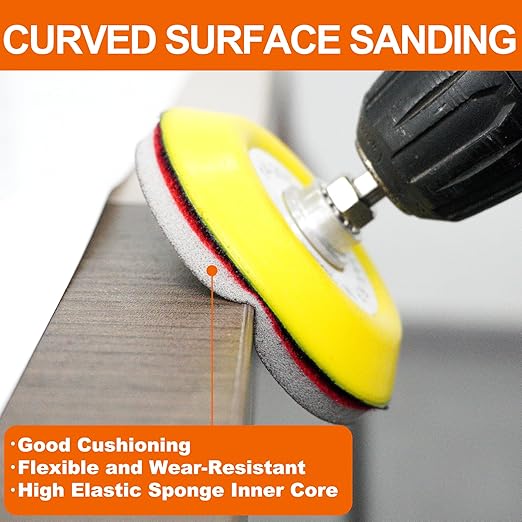 36 Pcs 3 Inch Hook & Loop Sanding Sponge Discs,180 to 3000 Grits Wet Dry Sanding Attachment with 1/4??Round and Hex Shanks for Drill Sanding Grinder Rotary Tools Curved Surface Polishing