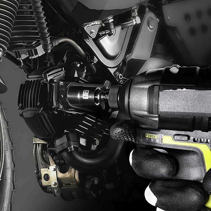 3/8" Drive Impact Nut Driver Set,Magnetic SAE (1/4'' 5/16'' 3/8'' 7/16'' 1/2'') 6 Point,S2 Alloy Steel Strong Hex Socket Drive Adapter Nut Driver
