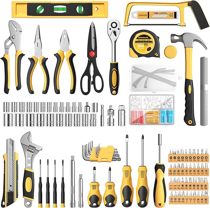 328 Piece Tool Kit For Home,Hand Repair Tool Set,Toolbox Storage Case with Drawer,General Household/Auto Tool Set,Perfect for Homeowner, DIY, Handyman