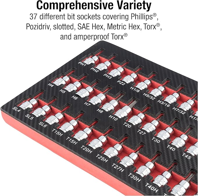 Sunex 9737 37 Pc. 3/8" Drive Bit Socket Set