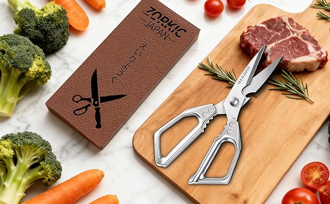 Japanese Kitchen Shears Set, Heavy Duty Poultry Shears All Purpose, Kitchen Meat Scissors for Steak Cutting, Chicken Bones, and Turkey Christmas Gifts for Men Women Mom Dad