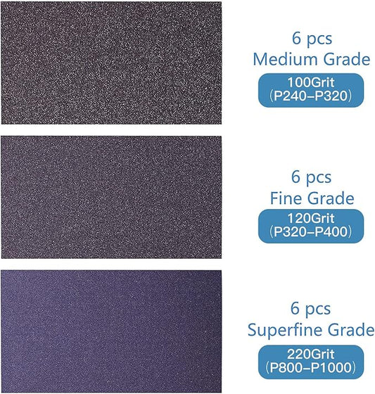 18Pcs 100/120/220 Grit Sanding Sponge, Jamiikury Wet Dry Sanding Blocks Washable and Reusable Sandpaper Sponge for Wood Metal FurniturePaint and Drywall (Medium, Fine