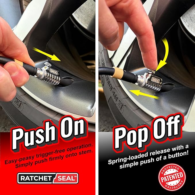 SK횜G Chuck Mates Platinum (2 Pack) Quick-Connect with Patented RatchetSeal Technology for Tire Inflators Open-Type
