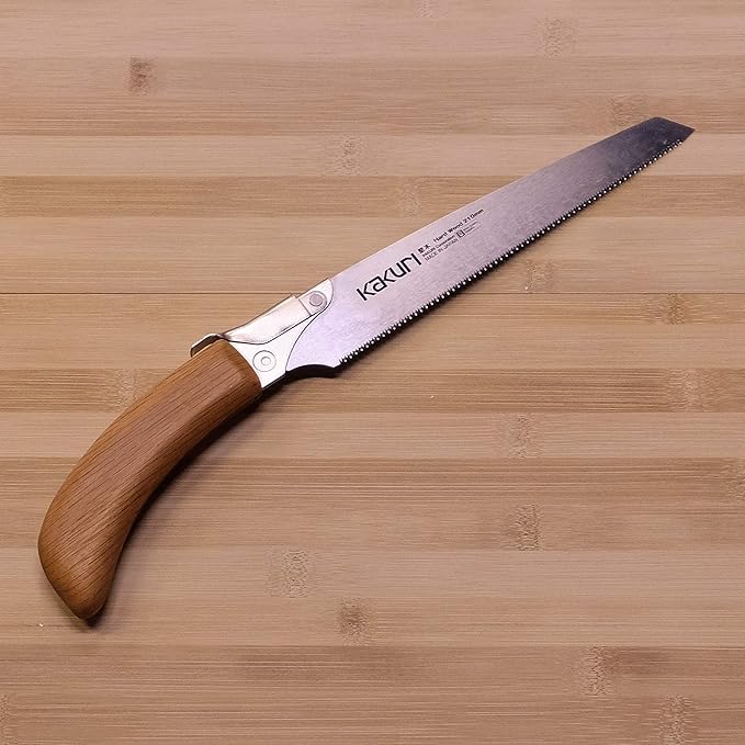 Japanese Hardwood Saw 8.2" for Woodworking - Professional Japanese Pull Saw for Oak, Maple, Hickory & Laminated Wood - Red Oak Handle with Oil Finish - Tool-Free Blade Replacement - Made in Japan