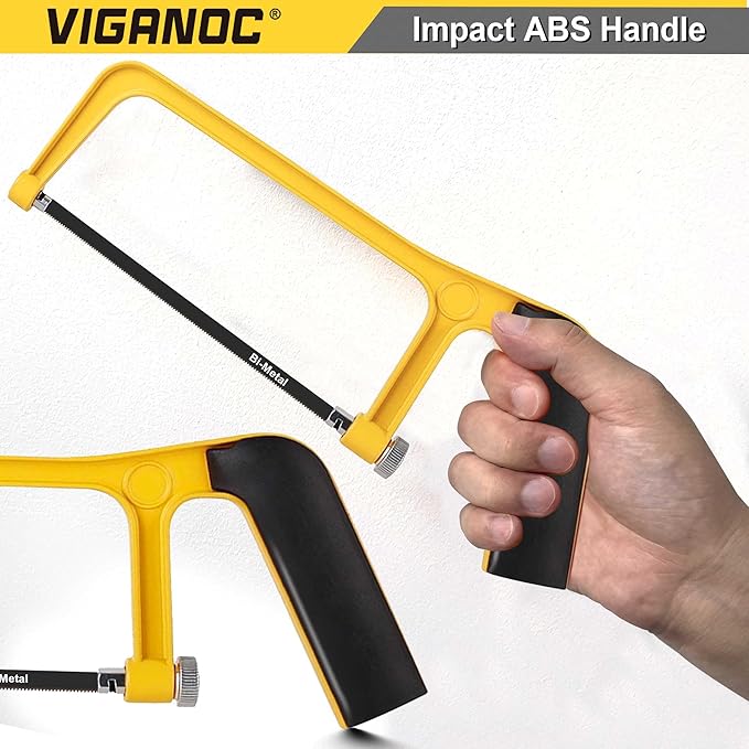 6-inch Mini Hacksaw Frame- 150 mm Extra Fine Cut Junior Handsaws, Hacksaws with Bi-Metal Blade for Wood and Metal