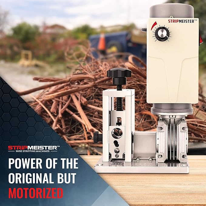 StripMeister E250 Electric Automatic Wire Stripping Machine ??Wire Size Up To 횠3/4", Jam-Free, Motorized Wire Stripper with Variable Speed Control for Copper Wires