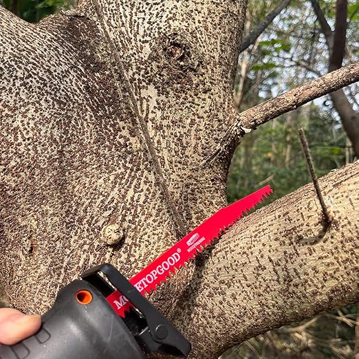 10pcs Wood Pruning Reciprocating Saw Blades, 6 Inch 5TPI Saw Blades for Trees Wood Cutting, Wood Saw Blades