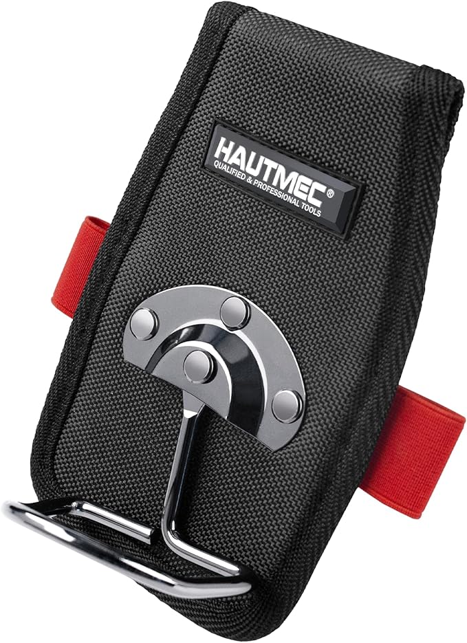 HAUTMEC Hammer Holder for Belt, Hammer Loop for Tool Belt with Swing Hammer Hook Design, 2 Elastic Tool Holders, Heavy-Duty 1680D Material & Strong Rivet for Extra Durability, HT0412