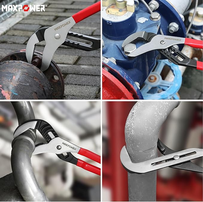 MAXPOWER 20 inch Groove Joint Pliers, 5.5 inch Max Opening, Straight Jaw Locks Pliers